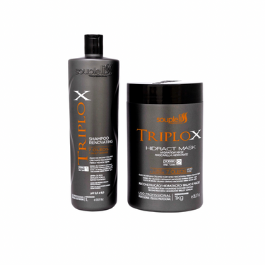 TRIPLO X | RECONSTRUÇÃO, HIDRATAÇÃO, BRILHO E MACIEZ - Soupleliss Professional