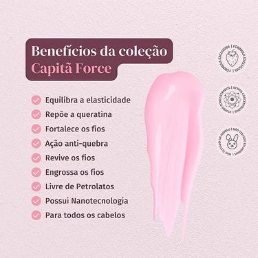 Máscara Capilar Capitã Force 300g - Bover Cosmetici - Alisamento Orgânico Brasileiro