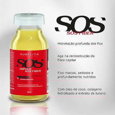 Ampola SOS Fiber 15 ml - Bover Cosmetici - Alisamento Orgânico Brasileiro